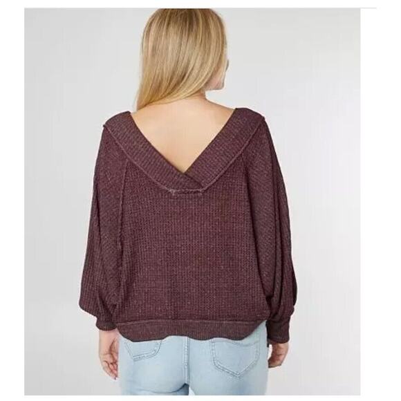 Free People "WE THE FREE" Womens Westend Thermal Top Oversized Slouchy Boho - Picture 2 of 8